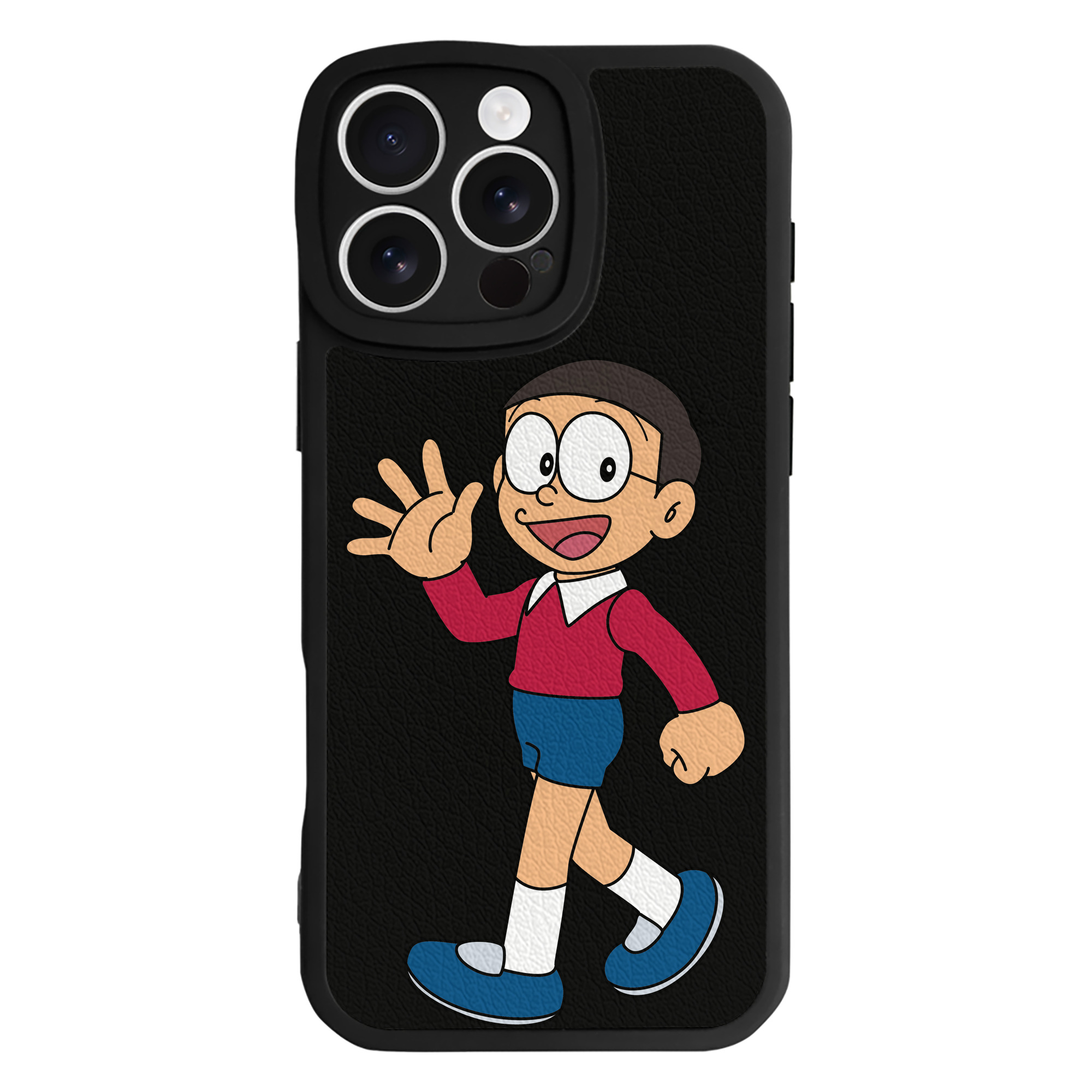 （画像用） ドラえもん 野比 のび太 Doraemon Nobita Nobi 【iPhone 16シリーズ対応】シリコンスマホケース（レザー調） 材質：シリコン